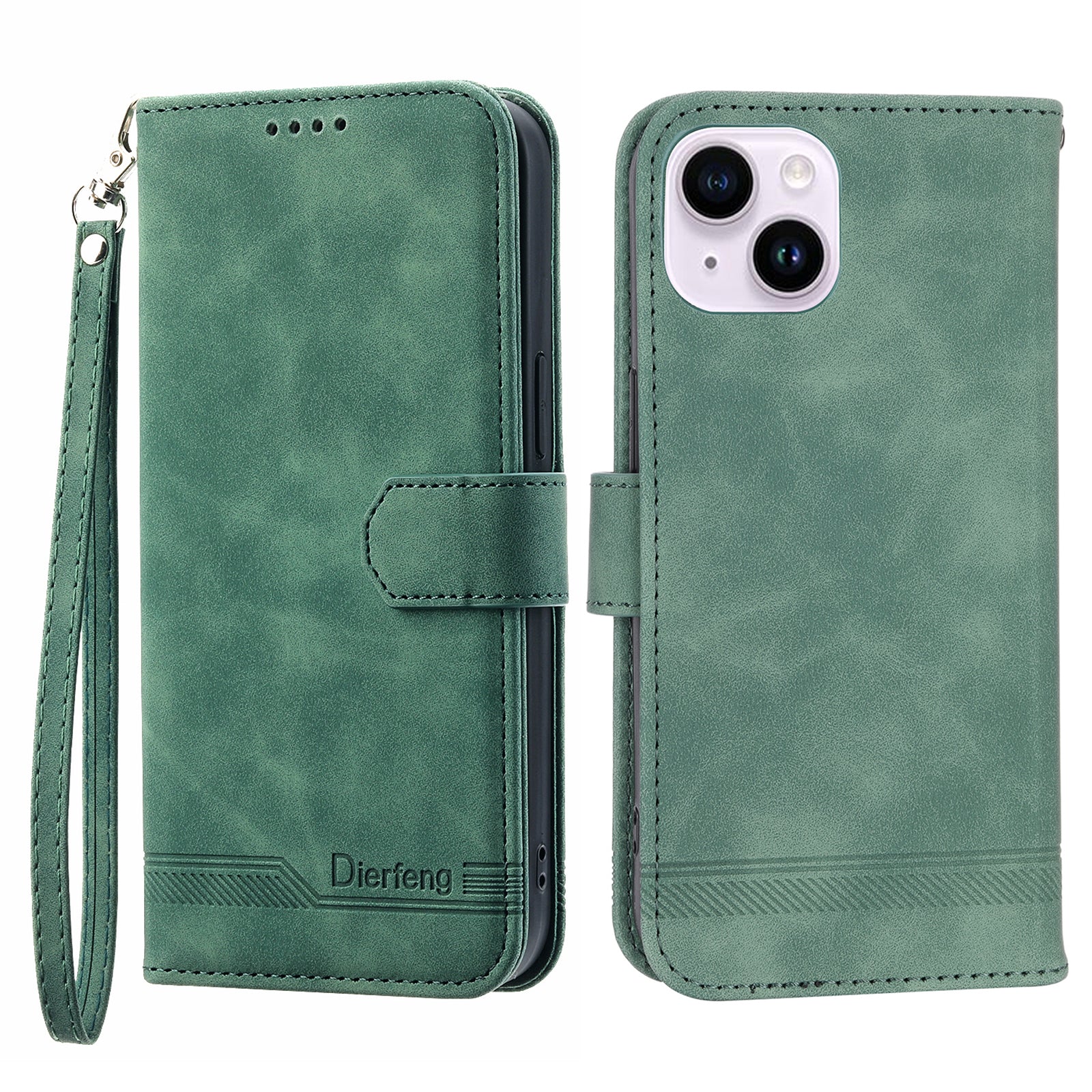 DIERFENG DF-03 for iPhone 14 Plus Full Protection Leather Phone Case Lines Imprinted Wallet Stand Anti-shock Phone Cover DIERFENG DF-03 for iPhone 14 Plus Full Protection Leather Phone Case Lines Imprinted Wallet Stand Anti-shock Phone Cover